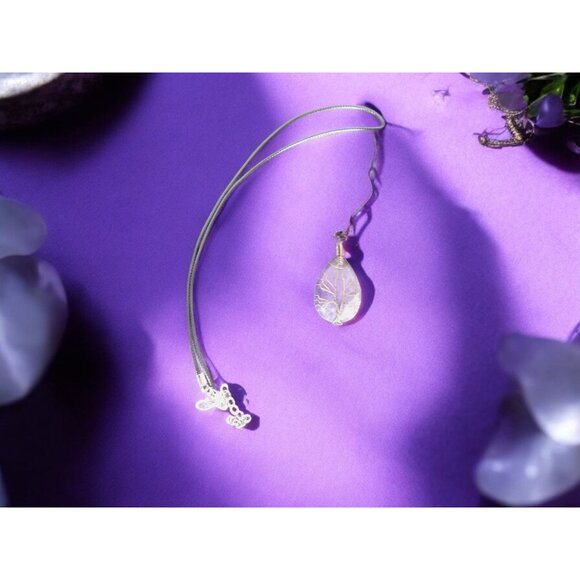 Amethyst Tree of Life Pendant Necklace Healing Crystal Jewelry 18" Cord - Picture 3 of 11